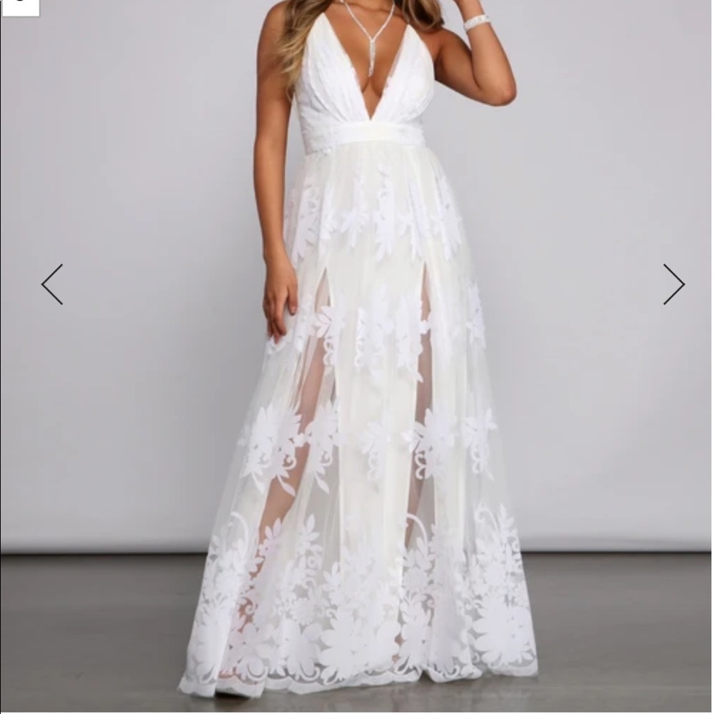 Beautiful long tulle dress.